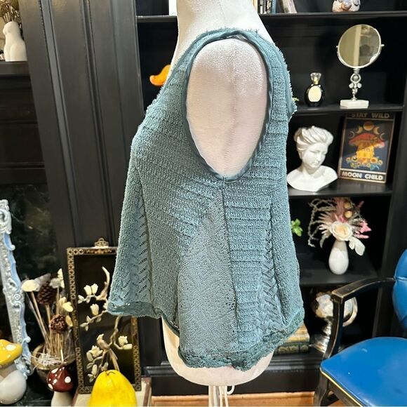 Anthropologies Meadow Rue Green Knit Tank Top Size Small - Picture 5 of 10